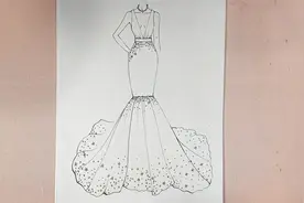 服装设计手绘学习：鱼尾裙时装画勾线视频封面