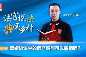 法官说法：离婚协议中的房产赠与可以撤销吗？视频封面