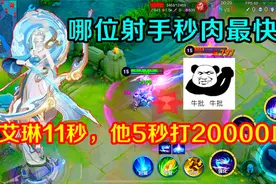 王者趣事：谁是秒肉最快的射手？艾琳用时11秒，他5秒打20000血！视频封面