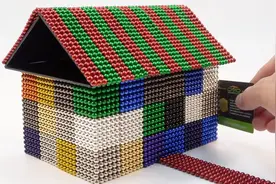 牛人用1万颗磁铁球砌成的小屋子，看着精致又漂亮！