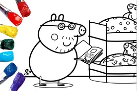 小猪佩奇第6季简笔画：幸福！美好的亲子时光，猪爸爸的睡前故事视频封面