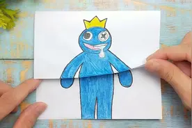 一款搞怪的彩虹朋友手绘搞笑卡通画，两次升级过程太有趣