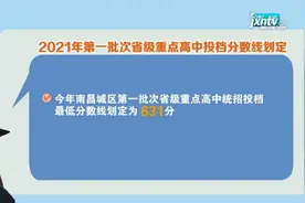 南昌： 2021年第一批次省级重点高中投档分数线划定视频封面