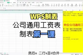 WPS工资表(一)：单位公司通用表格，零基础制表课程教学视频封面