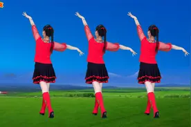 草原天籁《火火的情郎》简单欢快民族舞背面演示，学跳更轻松