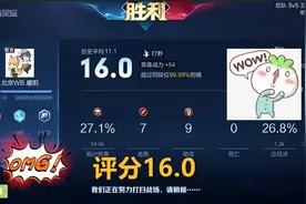 暖阳率WB五人组冲国服，百星王者局7分钟结束游戏，镜评分16.0！