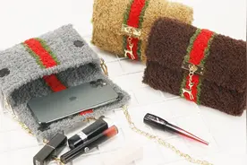 沫沫妈编织 纯手工绒线珊瑚绒刺绣 网格自制单肩小香风斜挎包教程