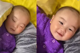 萌娃为躲吃药秒装睡，被妈妈拆穿后小表情萌翻了：从小就是演技派视频封面