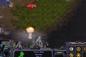 星际争霸1，人族1V7，守住后只用原子弹兵，一寸一寸用原子弹炸。