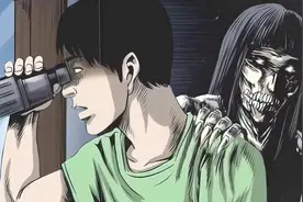 小伙没事就喜欢偷窥，最后他发现了一件恐怖的事情！视频封面