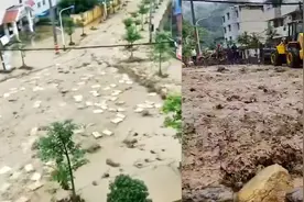 四川攀枝花连续暴雨，洪水裹泥浆冲向县城，城内大量肥料随水飘走视频封面