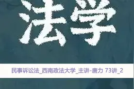 民事诉讼法_西南政法大学_主讲-唐力 73讲_2【转载】视频封面