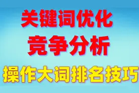 seo网站优化教程：关键词优化竞争分析操作大词排名技巧第一节视频封面