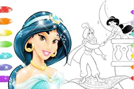 迪士尼手工简笔画：超浪漫！猜猜阿拉丁乘坐飞毯要带茉莉公主去哪视频封面