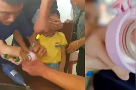 河南一女孩手指卡进水杯出水口，手指肿胀，消防用打磨机破杯取出视频封面