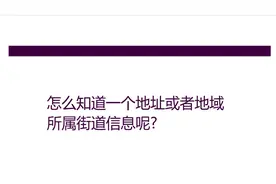 告诉你一个小技巧，查看一个地址所属的街道信息视频封面