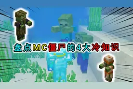 MC僵尸的冷知识，掉落水里后装备会脱落，击杀还能掉落土豆？视频封面