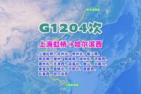 G1204次（上海虹桥→哈尔滨西），全程2422公里，运行12小时3分视频封面