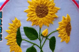 小裁缝巧借一支笔，绣出这么美的向日葵，立体又新鲜，创意真棒视频封面