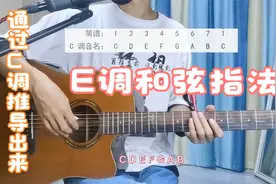 E调1~6级吉他和弦指法，通过C调推导出来