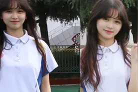 女生毕业前想和暗恋男生拍合照，悄悄到男生身旁比耶拍照：太甜了