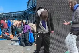 实拍！美国街头上演现实版生化危机：成群吸毒者如僵尸般弯腰横行