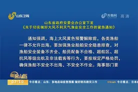 山东下发通知：海上大风黄色预警解除前，各类渔船一律不允许出海视频封面