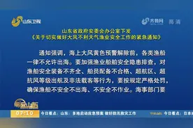 山东下发通知：海上大风黄色预警解除前，各类渔船一律不允许出海视频封面