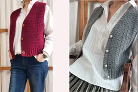 时尚V领开襟背心，最经典的针织马甲，全程录制，超详细编织过程