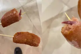 女子称在烤肠中吃出异物，当事人：第一反应是老鼠尾巴，当场吐了视频封面