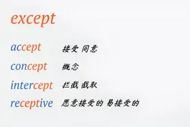词根词缀背单词：except=ex+cept，把东西拿到外面，就是排除在外