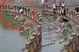 8岁姐姐救妹妹双双溺水，黑衣大哥跳水救人，接下来一幕让人泪目视频封面