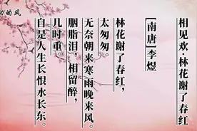 读醉美的词，品传统历史文化 。李煜《相见欢 林花谢了春红》视频封面
