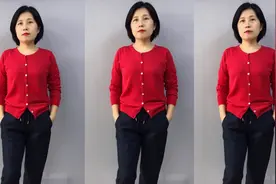 胖米试穿经典圆领开衫，配复古蓝牛仔裤，越简单越好看不输连衣裙视频封面