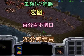 星际争霸：虫族1V7神族，宏图不堵口，20分钟结束