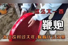 这么大一卷鞭炮，我在农村过大年看看什么效果-过年放鞭炮视频封面