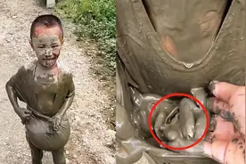 满满的回忆！男孩抓泥鳅全身都是泥巴：这才是童年该有的样子视频封面