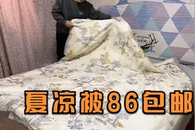 夏天到了，水洗天丝夏凉被，4斤的，86包邮。4件套118包邮视频封面