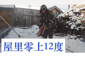 东北零下40度，劈材，烧火炕火墙，掏炉灰，太遭罪了视频封面