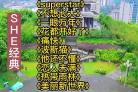 SHE经典歌曲《super star》《不想长大》《一眼万年》《波斯猫》视频封面