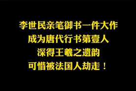 李世民亲笔御书，为唐代行书之首，深得王羲之遗韵，被法国人劫走视频封面