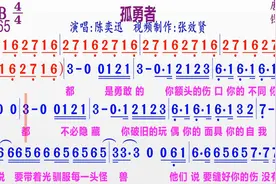 陈奕迅演唱《孤勇者》的同步动态彩色简谱视频封面