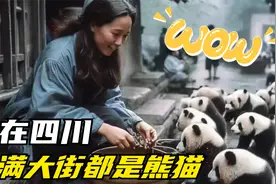 藏不住了，在四川人手一只大熊猫，连上学都是骑着大熊猫！视频封面