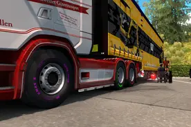 欧洲卡车模拟2-半挂司机带宠物在服务区悠闲喝咖啡工作休闲两不误