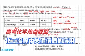 高考化学热点题型：化工流程中关键信息的应用视频封面