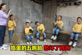 搞笑：农妇生下五胞胎，不料一个比一个调皮，结果把自己给愁坏了视频封面
