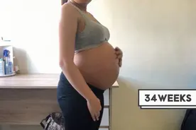 实录孕妈妈十月怀胎的身材变化，孕后期这肚子大的也是没谁了！视频封面