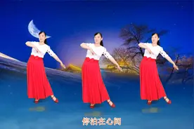 慢三步广场舞《月亮船》优雅大方，经典金曲，杨钰莹演唱视频封面