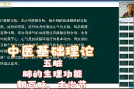 中医基础理论06五脏-肺的生理功能：朝百脉，主治节视频封面