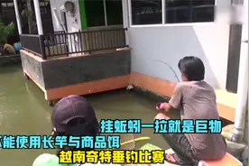 越南奇特垂钓大赛，不能使用长竿与商品饵，挂蚯蚓一钓就是大罗非视频封面